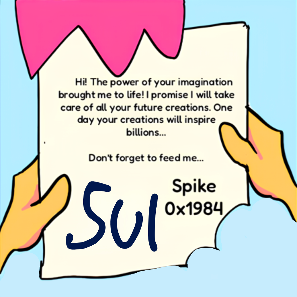 Matt Furie holding up a note written by Spike